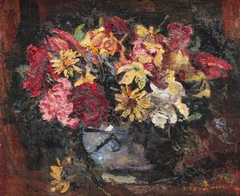 Octav Bancila : Vase with field flowers